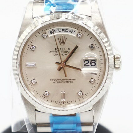 ロレックス【ROLEX】18239A　デイデイト　K18WG　金無垢　T番　10Pダイヤモンド　メンズ　男性　h【中古】