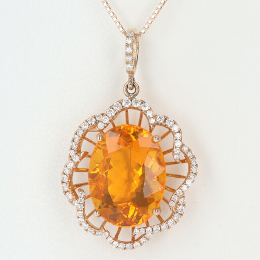 ■K18PG ファイアーオパール・ダイヤモンドネックレス OP6.83ct D0.43ct 約50cm/約7.6g オレンジ ギフト プレゼント 贈り物 お祝い【中古】h ■K18PG ファイアーオパール・ダイヤモンドネックレス OP6.83ct D0.43ct 約50cm/約7.6g オレンジ ギフト プレゼント 贈り物 お祝い【中古】h