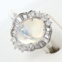 【ソーティング】PT900 オパール付ダイヤモンドリング OP1.70ct D0.50ct 約5.9g/約14号 プラチナ/platinum 遊色 OP ホワイト レディース ギフト プレゼント 贈り物 お祝い【中古】h◆