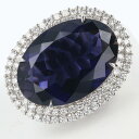 ■PT900 アイオライト・ダイヤモンドリング IO28.86ct D1.97ct 約21.3g/約12号 platinum プラチナ 指輪 レディース 女性 ギフト プレゼント 贈り物 記念日【中古】h