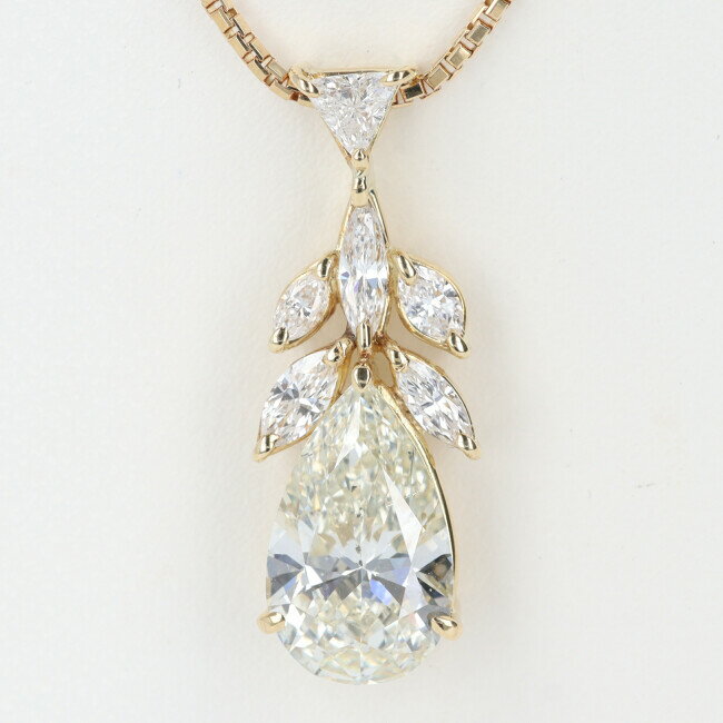 ■K18YG ダイヤモンドネックレス D3.171ct D0.655ct 約40cm/約6.6g プラチナ 女性 レディース ギフト プレゼント 贈り物 お祝い...