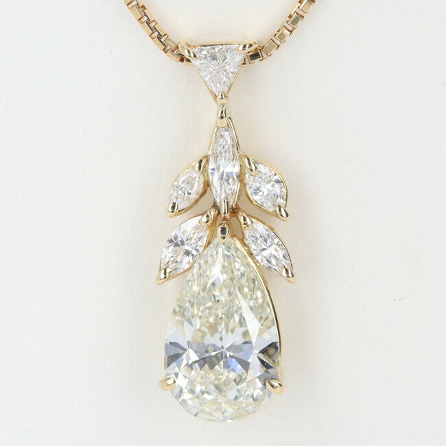 ■K18YG ダイヤモンドネックレス D3.171ct D0.655ct 約40cm/約6.6g プラチナ 女性 レディース ギフト プレゼント 贈り物 お祝い【中古】h