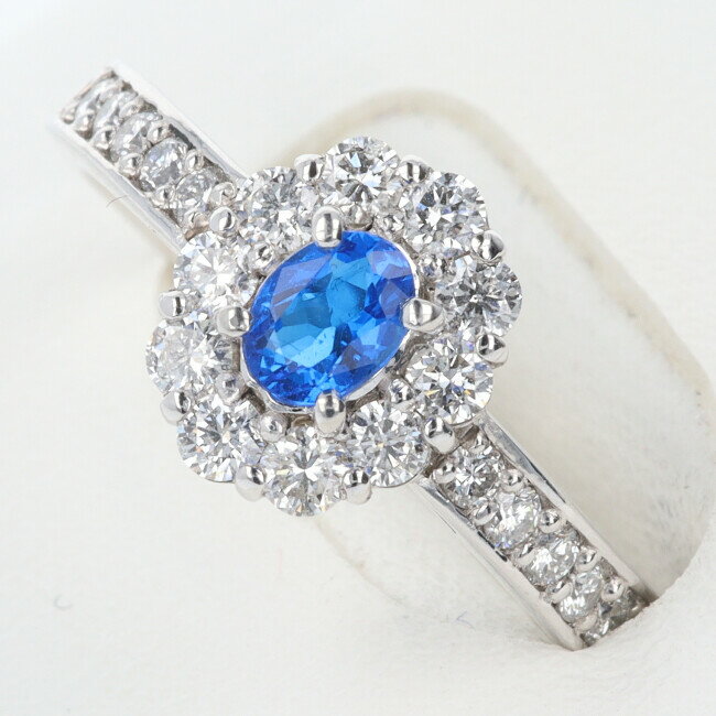 ■PT900 アウイナイト付ダイヤモンドリング AU0.225ct D0.52ct 約5.6g/約12号 ダイヤモンド ギフト プレゼント 贈り物 ゴージャス platinum/プラチナ【中古】h