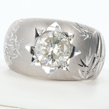 PT900 ダイヤモンドリング D3.22ct 約50.9g/約24.5号 豪華 platinum/プラチナ 一粒ダイヤモンド ギフト プレゼント 贈り物 ゴージャス【中古】h