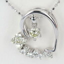 ■ヨンドシー【4℃】K18WG ダイヤモンド付ネックレス D0.172ct 約4.1g/約40cm ハートモチーフ ブランドジュエリー ホワイトゴールド 豪華 ネックレス 可愛い レディース 女性 ギフト プレゼント 贈り物【中古】h