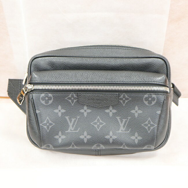 ルイヴィトン【Louis Vuitton】M30245 バムバッグ・アウトドア モノグラム エクリプス メンズ ボディバッグ・ウエストポーチ ノワール/黒 グレー シルバー金具 ギフト プレゼント 贈り物 お祝い【中古】h