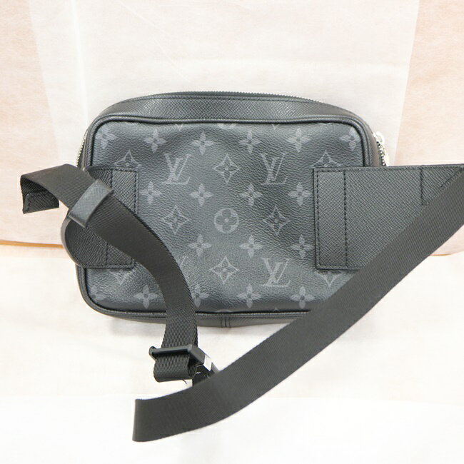 ルイヴィトン【Louis Vuitton】M30245 バムバッグ・アウトドア モノグラム エクリプス メンズ ボディバッグ・ウエストポーチ ノワール/黒 グレー シルバー金具 ギフト プレゼント 贈り物 お祝い【中古】h