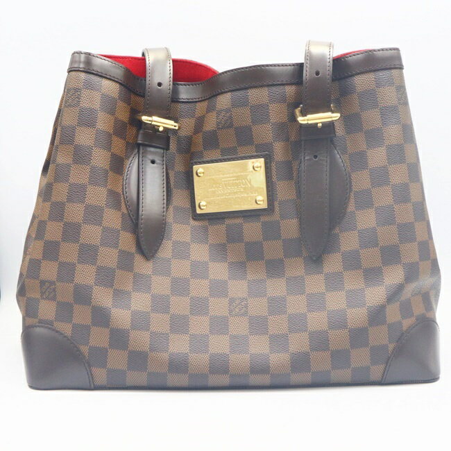 ルイヴィトン【Louis Vuitton】N51204 ハムステッドMM ダミエ ブラウン×レッド ゴールド金具 トートバッグ レディース 女性 ギフト プレゼント 贈り物 お祝い【中古】h 1