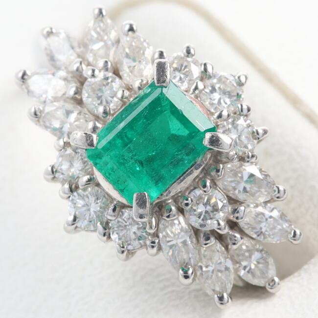 PT900 Ght_ChO E0.69ct/D0.84ct/6.9g/10 w 芪 t[ O[ _Ch Mtg v[g 蕨 S[WXyÁzk