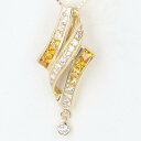 K18YG サファイア付きダイヤモンドネックレス S1.00ct/D0.23ct 約45cm/約6.3g ベネチアン チェーン グラデーション アジャスター付 ...