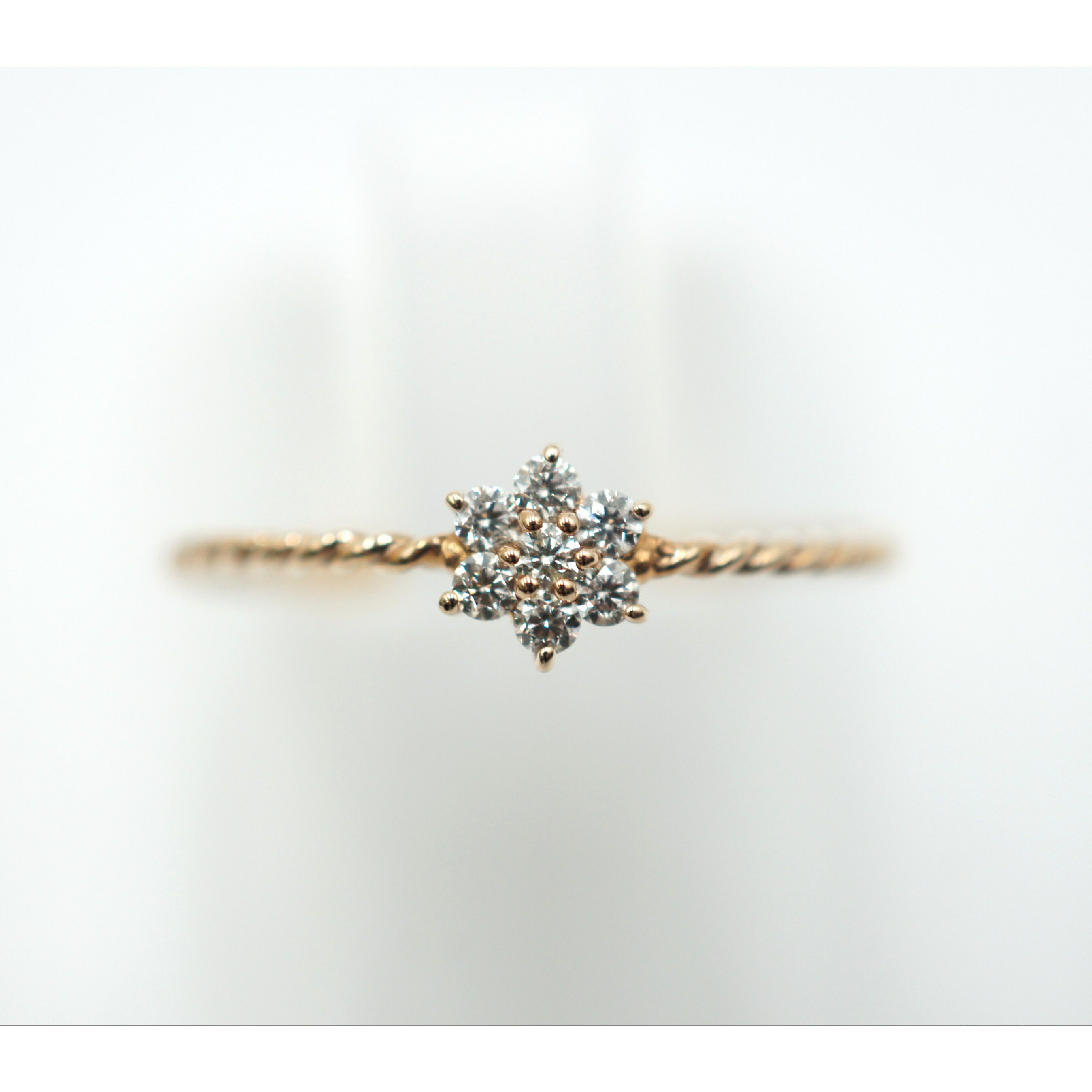 【中古】K18PGダイヤモンド付リ...