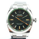 ロレックス【ROLEX】116400GV ミルガウス ブラック文字盤/黒文字盤 ランダム ステンレススティール グリーンサファイアクリスタル 自動巻き クロノメ...