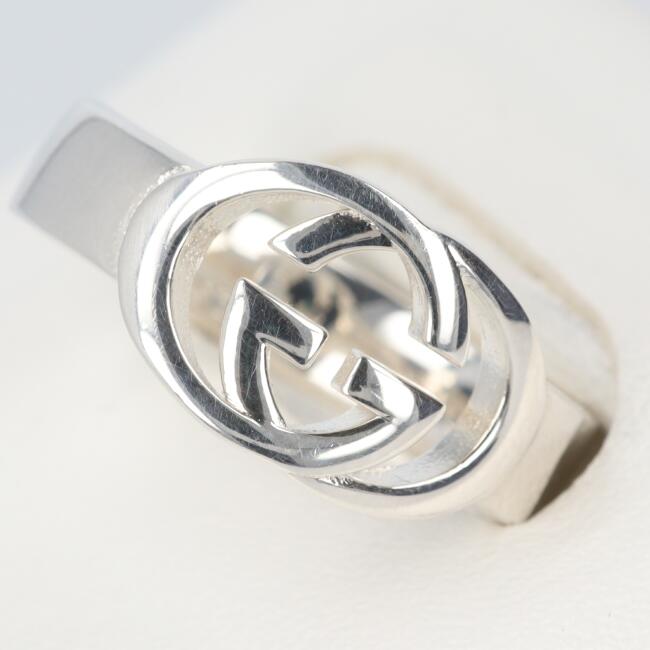 グッチ【GUCCI】SILVER925 インターロッキングGリング 約5.1g/約14.5号 シルバー ブランドジュエリー 925 指輪 メンズ/男性 ギフト プレゼント 贈り物 記念日【中古】h