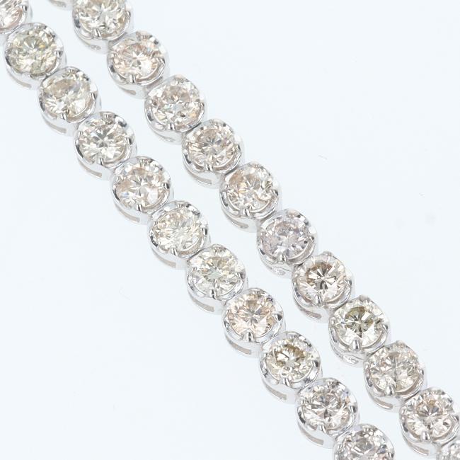 【新品】K18WG ダイヤモンドブレスレット テニスブレスレット D3.00ct 約17.5cm/約4.8g ホワイトゴールド 18金 プレゼント レディース アクセサリー 天然ダイヤ bracelet Diamond White Gold 【中古】h