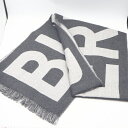 バーバリー【BURBERRY】80623991 ロゴ ウール ジャガード スカーフ ウール100% フリントグレー ファッション ギフト プレゼント レディース...