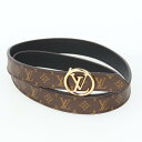 ルイヴィトン【Louis Vuitton】M0300 ベルト・LV サークル 20MM リバーシブル モノグラム ベルト 75/30 ブラック ゴールド金具 フ...