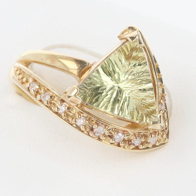 【中古】K18YGイエローベリル・...