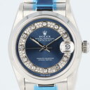 ロレックス【ROLEX】68246 デイトジャスト ミリヤードダイヤル U番 オイスターパーペチュアル PT/platinum/プラチナ ネイビー文字盤 ダイヤ...