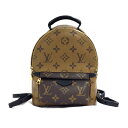 N【中古】【LOUIS VUITTON】ルイヴィトン パームスプリングスバッグパックMINI M44872 RFID モノグラムリバース ブラウン系 リュック ...