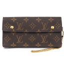 N【中古】【LOUIS VUITTON】ルイヴィトン　ポルトフォイユ・アルコディオン　M58008　TH0015　モノグラム　ブラウン×ゴールド系　ウオレットチェーン付属　メンズ　お財布　オシャレ　特別価格　送料込　那須塩原店★3101897-1n