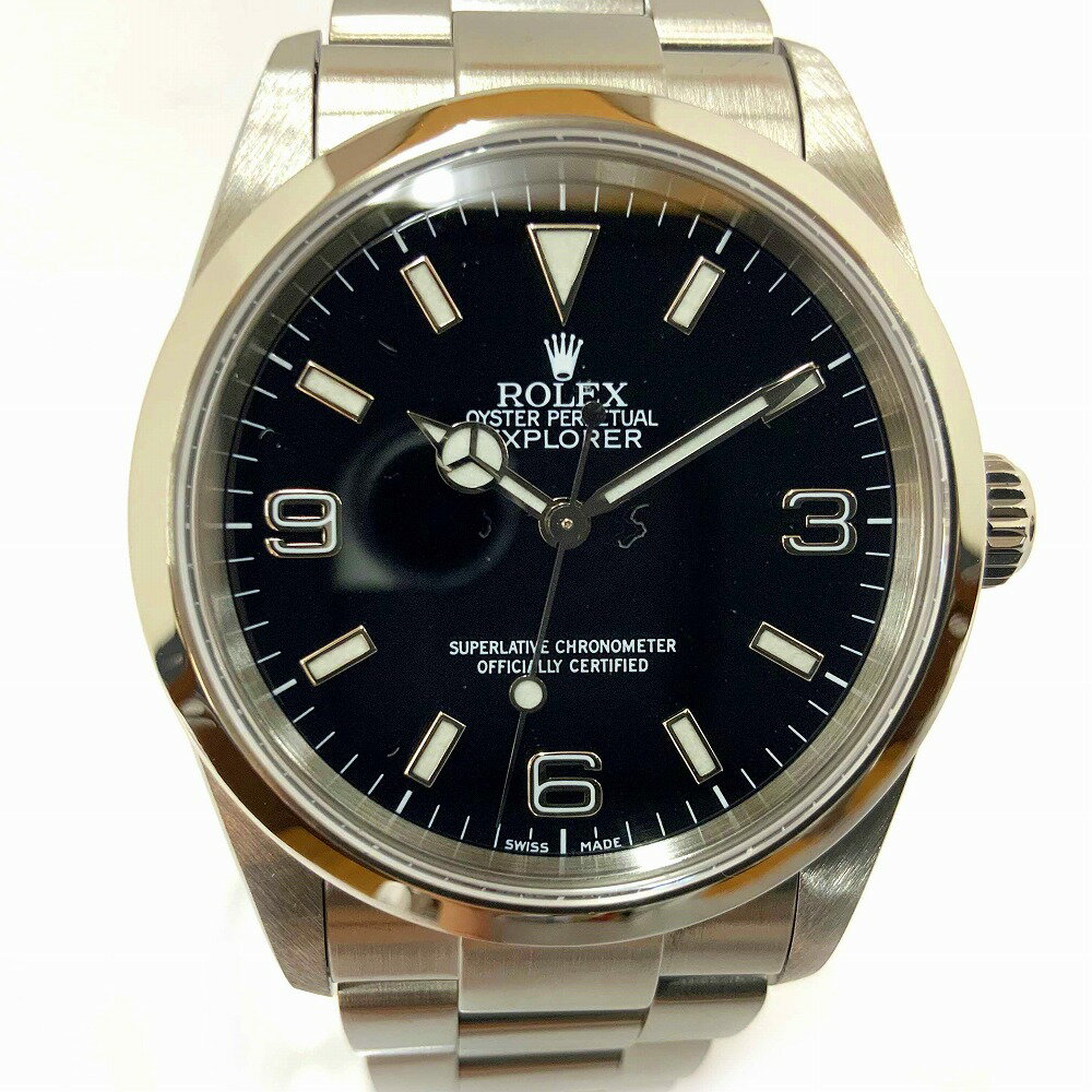 O【ROLEX】エクスプローラー1 114270　36ミリ　旧型　Y番　2002年 SS　黒文字盤　ブラック　シンプル　3針　メンズ　腕時計　オートマ 　自動巻【ロレックス】【かんてい局小山店】31000049318-36o-h