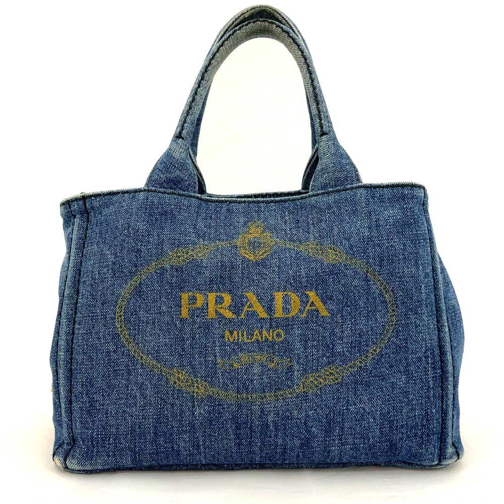 楽天かんてい局栃木 楽天市場店o 【PRADA】 カナパ　1BG439　ブルー　デニム　ショルダーバック　ハンドバッグ　2WAYバック　レディース　プラダ　女性　お洒落　定番　かわいい【質屋かんてい局小山店】31005449318-4o-f