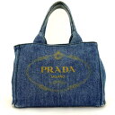 o 【PRADA】 カナパ　1BG439　ブルー　デニム　ショルダーバック　ハンドバッグ　2WAYバック　レディース　プラダ　女性　お洒落　定番　かわいい【質屋かんてい局小山店】31005449318-4o-f