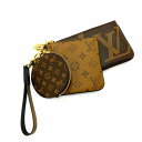 o 【LOUIS VUITTON】ポシェット・トリオ M68756 モノグラムジャイアントリバース ブラウン ポーチ コインケース セット レディース 女性 ...