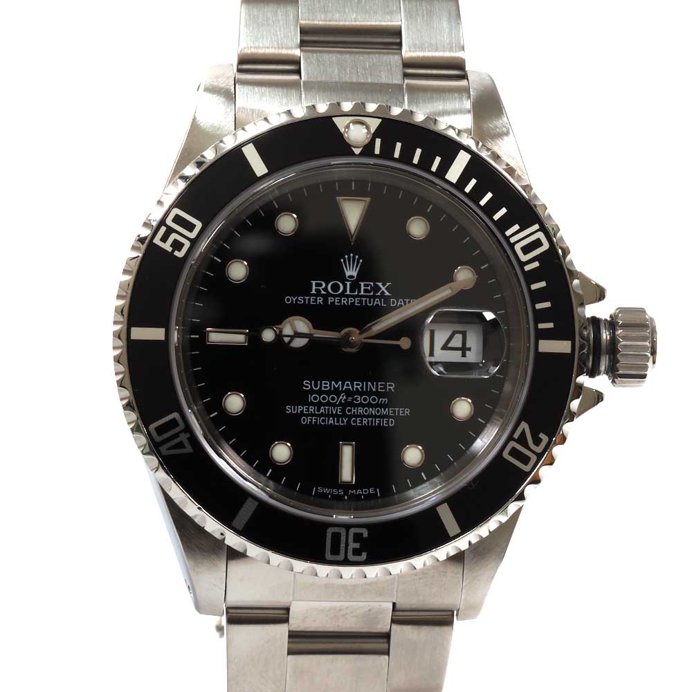 N【中古】 【ROLEX】ロレックス　サブマリーナデイト 16610　A番　1998年頃製造 　コマ11（-1コマ）ブラックベゼル　黒文字盤 300m防水　ダイバー　自動巻 　腕回り約19cm　メンズ　ブランド時計　外箱/箱/ギャラ付属　送料込　質屋かんてい局那須塩原店 3100004-100n