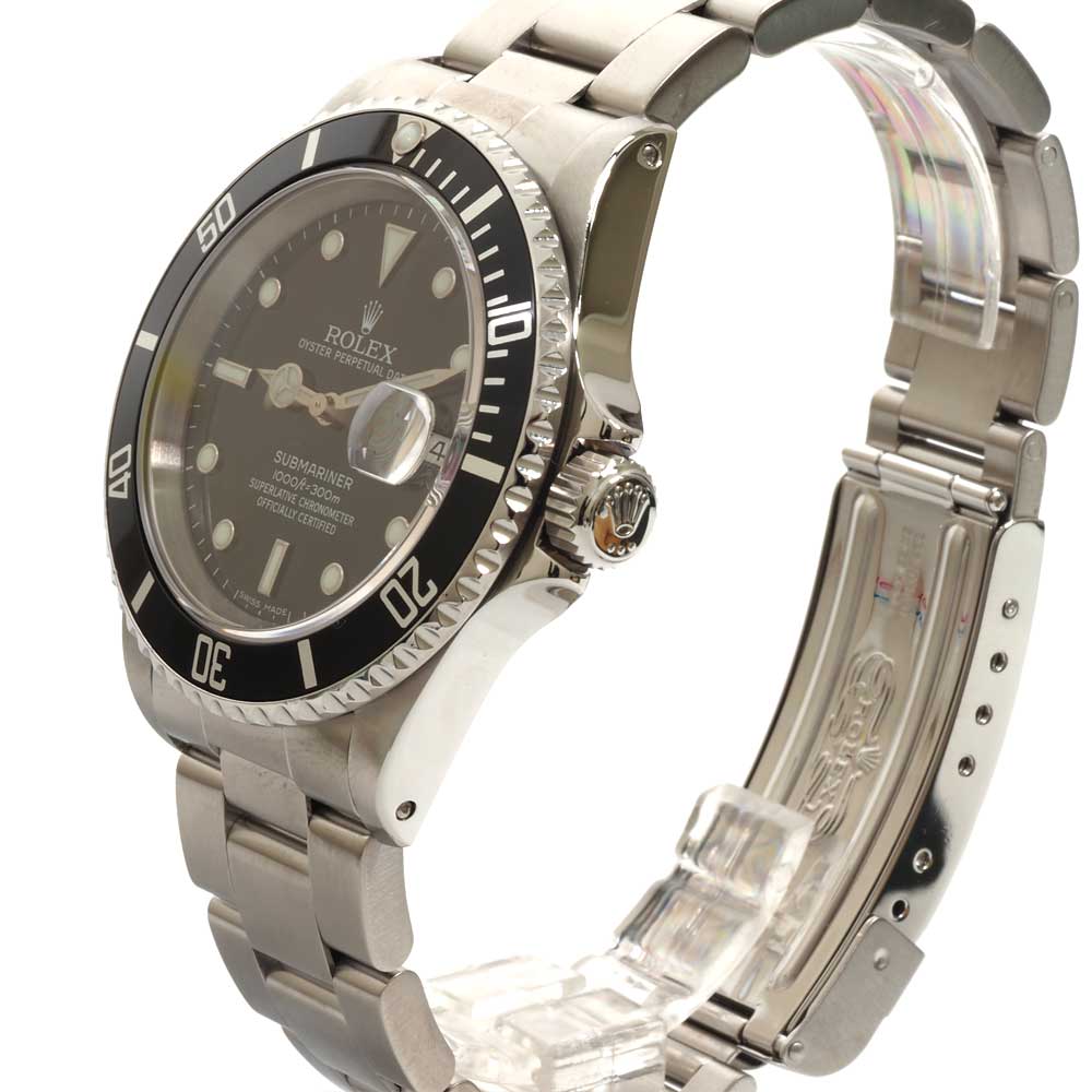 N【中古】 【ROLEX】ロレックス　サブマリーナーデイト 16610　A番　1998年頃製造 　コマ11（-1コマ）ブラックベゼル　黒文字盤 300m防水　ダイバー　自動巻 　腕回り約19cm　メンズ　ブランド時計　外箱/箱/ギャラ付属　送料込　質屋かんてい局那須塩原店 3100004-100n