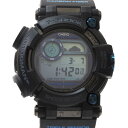 N【CASIO】カシオ G-SHOCK フロッグマン ソーラー電波時計 GWF-D1000B ステンレス×樹脂 ブラックベゼル×ベルト/ブラック×ブルー文字盤 腕周り最大約22cm 200M防水 稼働品 現状販売 外箱/箱付属 送料無料 特別価格 那須塩原店★3100018-236n