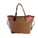 N【中古】【LOUIS VUITTON】ルイヴィトン ネヴァーフルMM N51105 CA1101 ダミエ エベヌ ブラウン系 ショルダーバッグ ブランドバッグ...