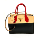 N【中古】【LOUIS VUITTON】ルイヴィトン シティスティーマーMM M42190 DU0126 カーフレザー ノワール×ベージュ×レッド レディース ブランドバック ハンドバッグ ショルダーバッグ 質屋かんてい局那須塩原店★3100540-166n(4)