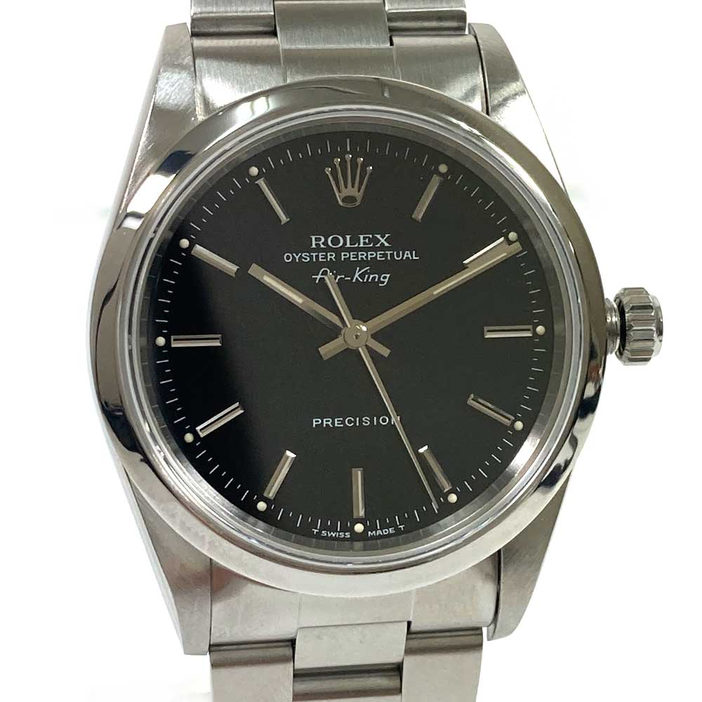 N【中古】【ROLEX】ロレックス　エアキング　14000　T番　1996年頃製造　自動巻き　シルバーカラー×ブラック文字盤　本体のみ　メンズ　2023.7月OH/仕上げ済み　ブランド時計　質屋かんてい局那須塩原店　3100004-024n