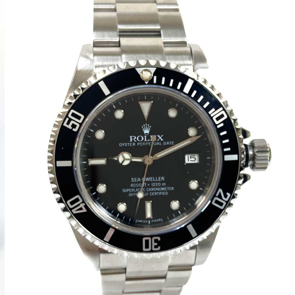 N【中古】【ROLEX】ロレックス シードゥエラー 16600 Z番 2006年頃製造 ステンレス ブラックベゼル 黒文字盤 1220m防水 ダイバー 自動巻 腕回り約18.5cm メンズ ブランド時計 外箱/箱 送料込 那須塩原店 3100004-103n