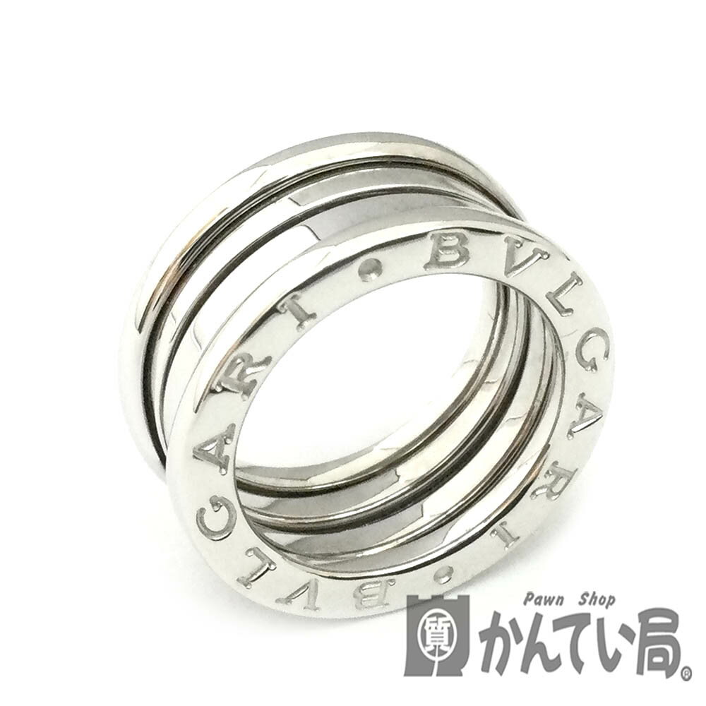 T【BVLGARI】 B-Zero -1 2バンドリング　ビーゼロワン　750　47サイズ WG ホワイトゴールド　指輪　約6号　総重量8.0g　 レディース　アクセサリー シルバーカラー　外箱有　箱有　仕上済【大特価価格】【かんてい局宇都宮戸祭店】【ブルガリ】31034089317-3t-h