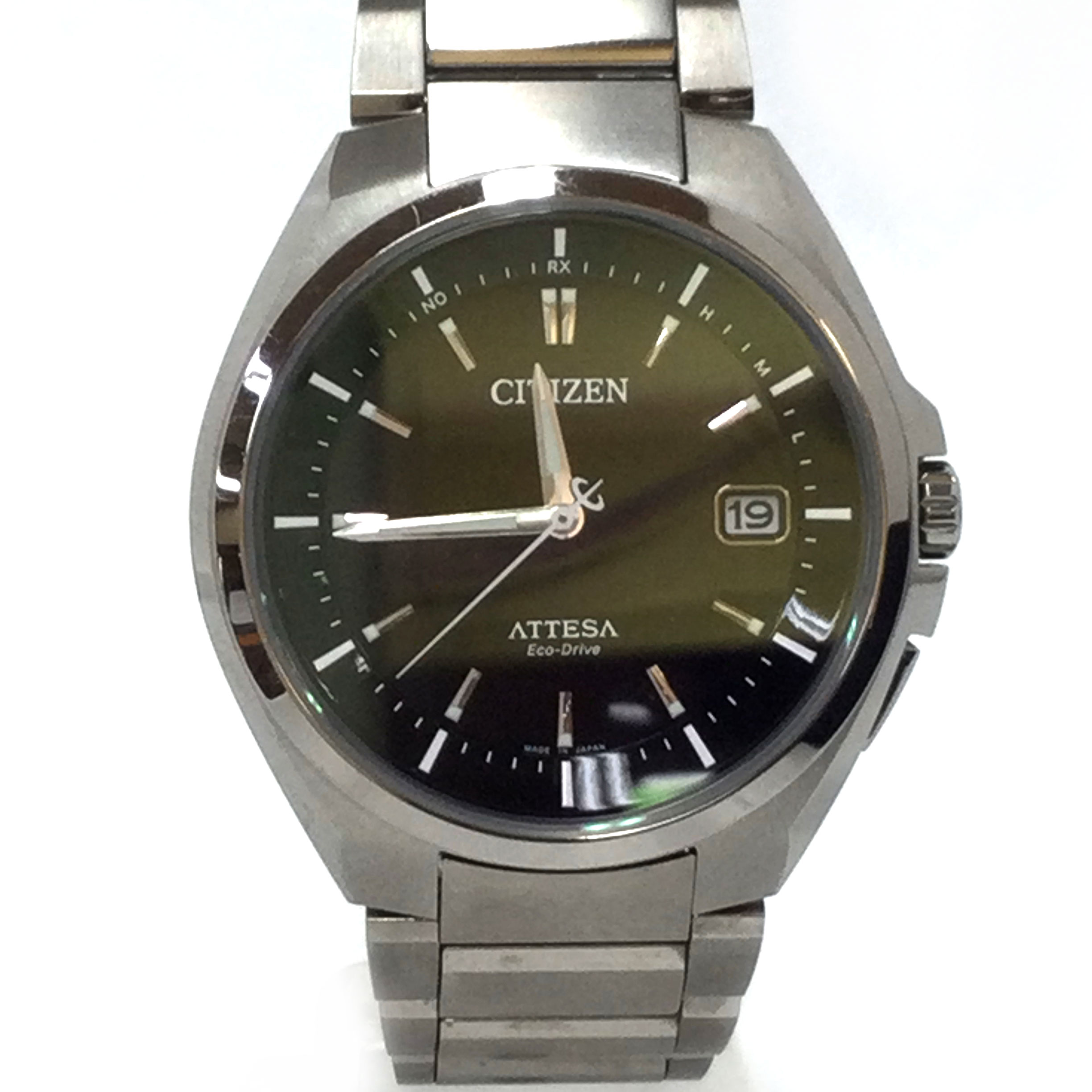 N【中古】【CITIZEN】シチズン　エコドライブ　E110-T016308　チタン　腕回り約17cm　ベルト×ベゼル×シルバーカラー×ブラック文字盤　ブランド時計　普段使い　ビジネス　メンズ　3か月保証　稼働品 かんてい局那須塩原店★3100019-126n