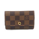 N【中古】【LOUIS VUITTON】ルイヴィトン ミュルティクレ6 N62630 CT0059 ダミエ エベヌ ブラウン系 6連 キーケース メンズ レディ...