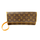 N【中古】【LOUIS VUITTON】ルイ ヴィトン ポシェットツインGM M51852 FL0071 モノグラム ブラウン系 普段使い 斜め掛け ウエストポ...