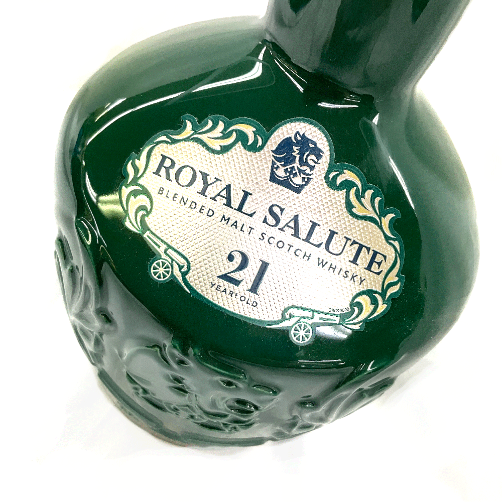 N【中古】【ウイスキー】ロイヤルサルート21年モルトブレンド　700ml 　40%　スコッチウイスキー　未開封　古酒　洋酒　インテリア　グリーン陶器　 質屋かんてい局那須塩原店 ★3105752-122