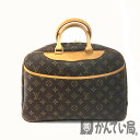 T【LOUIS VUITTON】ドーヴィル　M47270　モノグラム　ハンドバッグ　ブラウン　茶色　レディース　メンズ　カジュアル　人気　定番　通勤　通学　イニシャル有り(T.K)　中古【ルイ ヴィトン】【かんてい局宇都宮戸祭店】22-2778tm