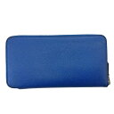 T【中古】【HERMES】【エルメス】 アザップ シルクインクラシック ヴォーエプソン(推定) ブルー系 長財布 Z刻印 【大特価価格】【かんてい局宇都宮戸祭...