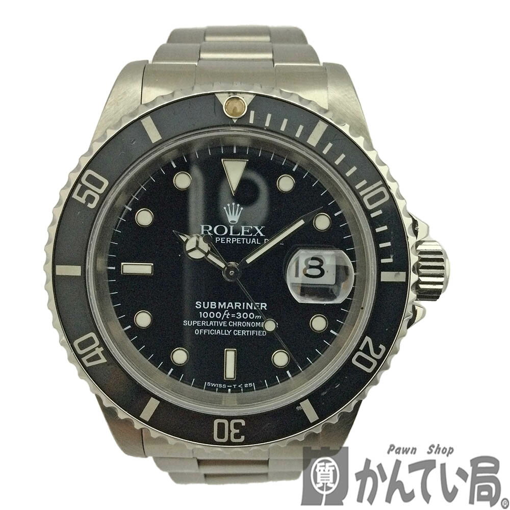 T【ROLEX】サブマリーナ・デイト　16610　ブラック文字盤　ステンレス　自動巻　スポーツモデル　メンズ　【ロレックス】【質屋かんてい局宇都宮戸祭店】21-3711t