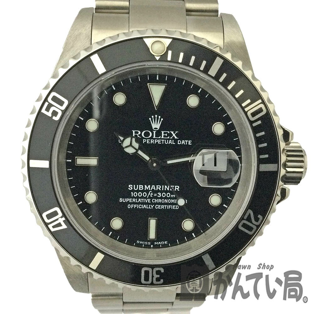 T【ROLEX】サブマリーナ・デイト　16610　P番　2000年頃製造　ブラック　黒　自動巻き　オートマティック　ダイバーズウォッチ　人気　定番　ビジネス　男性　メンズ　中古【ロレックス】【質屋かんてい局宇都宮戸祭店】22-3146t-ht