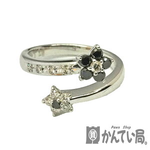 T【K18WG】ファッションリング　ジュエリー　アクセサリー　約10.5号　総重量4.3g　幅0.3mm　女性　レディース　中古【ホワイトゴールド】【質屋かんてい局宇都宮戸祭店】31031670317-5t-ht