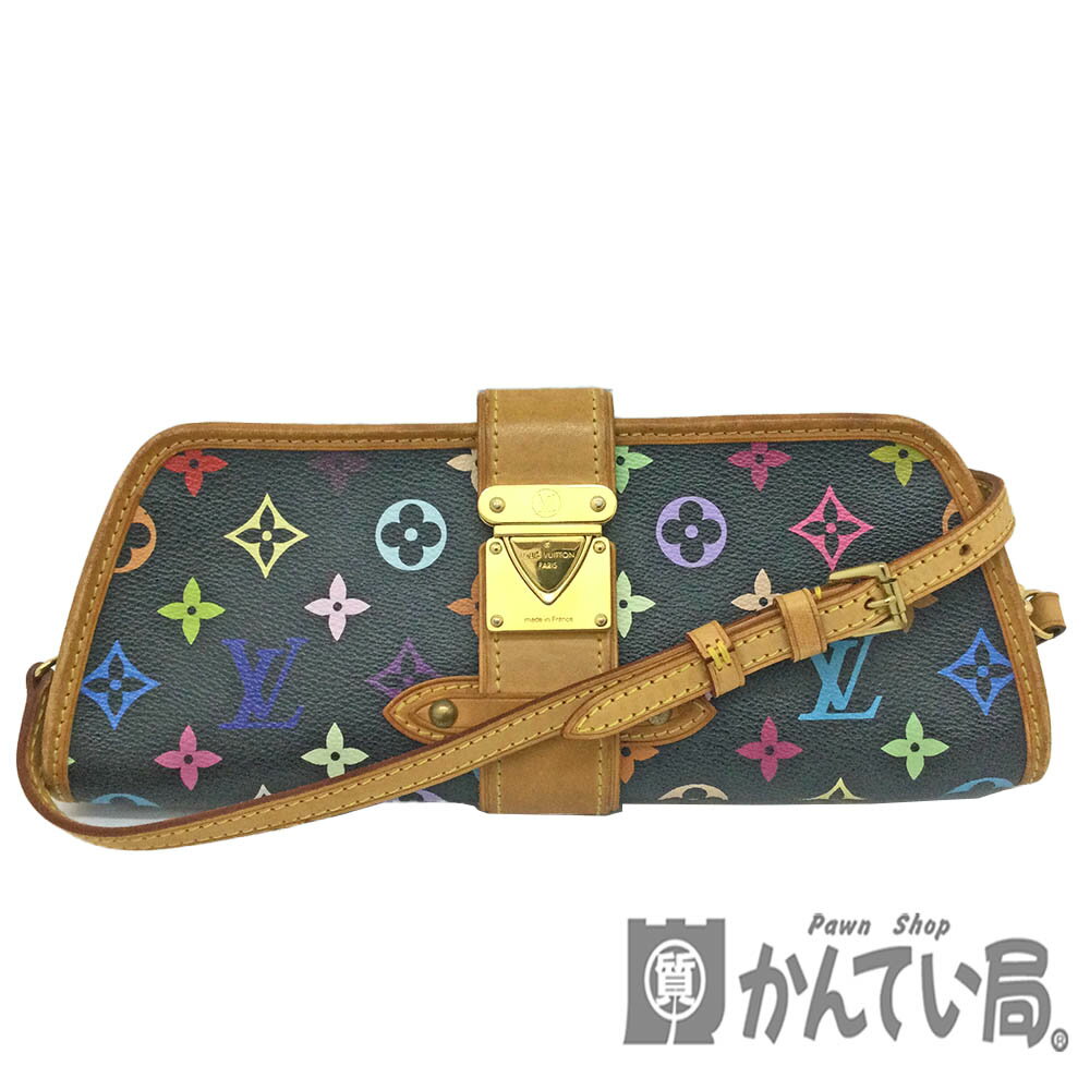 T【LOUIS VUITTON】シャーリー　M40050　ショルダーバッグ　モノグラム　マルチカラー　レディース　ノワール　カラフル　ブラック　黒　コンパクト　ミニバッグ　可愛い　オシャレ　レア　中古【ルイ ヴィトン】【大特価価格】【かんてい局宇都宮戸祭】31004279315-189t-h