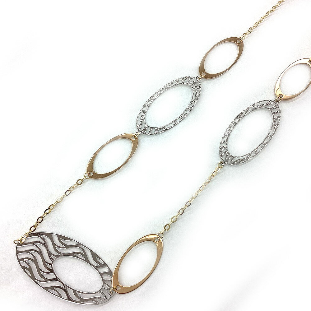 K　スリーカラーネックレス　中古　K18YG　PG　WG　イエロー　ピンク　ホワイト　約80cm　ゴールド　750　金　レディース　女性　資産　アクセアリー　4月　誕生石　シンプル　普段使い　送料無料　中古　質屋かんてい局　鹿沼店　31031949310-175k