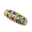 K サファイアリング K18 約3.8g 約11号 S0.60ct 0.24ct ダイヤ 送料込 色石 ファッション アクセサリー 宝石 女性 レディース ノンブランド お買い得 特別価格 ラグジュアリー 中古 質屋かんてい局 鹿沼店 31031599310-598k
