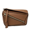 K LOEWE パズルバムバッグミエ B510U89X02 クラシックカーフレザーブラウン ボディバッグ 定番 人気 芸能人愛用 ロエベ 中古 質屋かんてい 鹿...