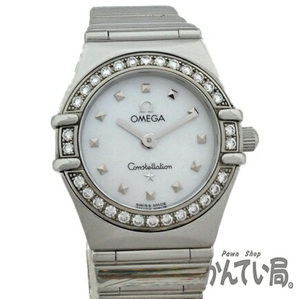 【K】【OMEGA】【オメガ】コンステレーション・マイチョイス　1465.71　ダイヤベゼル　クォーツ　電池式　シェル　文字盤　レディース　中古【かんてい局鹿沼店】3100211-6k